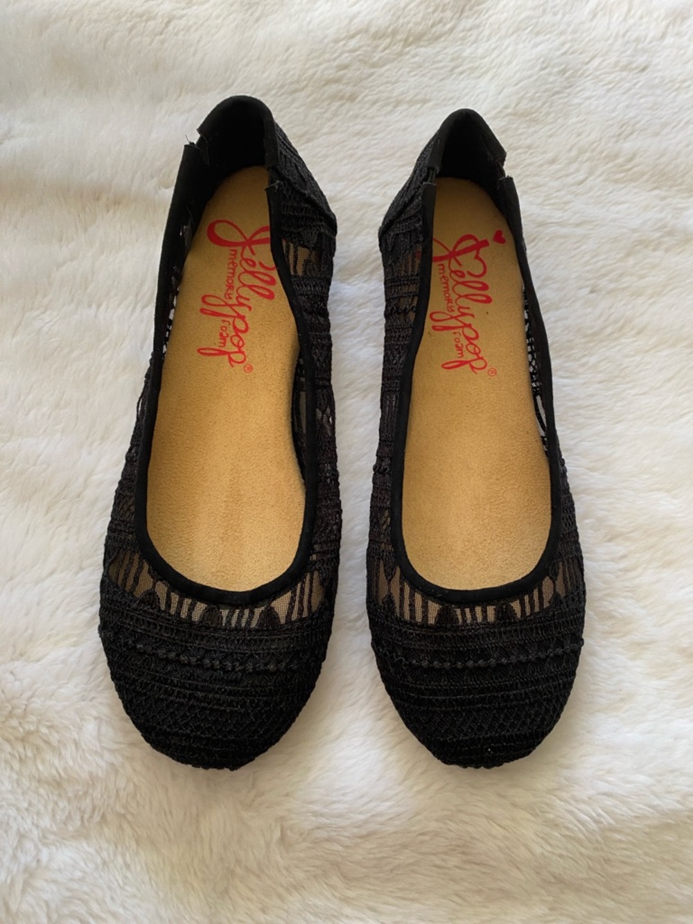Lilly Pulitzer Black Lace Flats size  8.5 medium